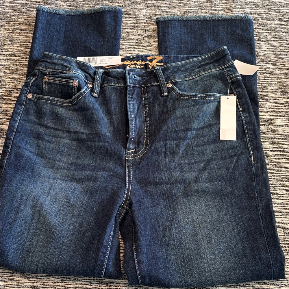 Seven7 High Rise Frayed Hem Jeans - Picture 2 of 6